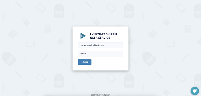 Admin Portal login page