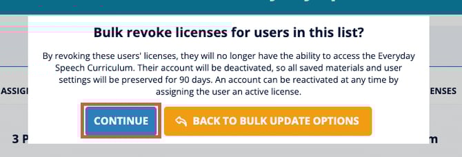confirmation message