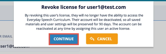 confirmation message
