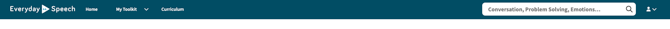 Top navigation bar showing Home, My Toolkit, Curriculum, Search, and Settings