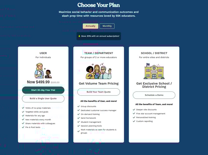 Build your single user or team price quote from our marketing webiste.
