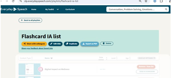 Click "Export as PDF" to download your material.