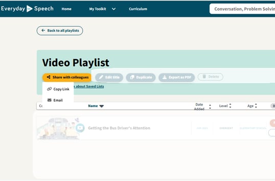 Click Copy Link or Email button to share your Playlist.