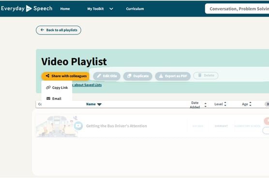 Click "Copy Link" or "Email" button to share your Playlist.