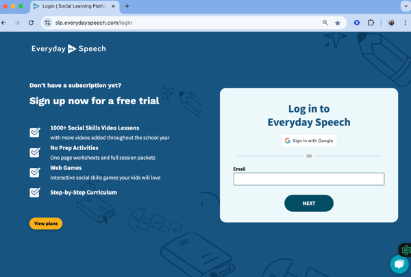Simply type in the url https://slp.everydayspeech.com/login.